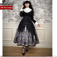 Pre-order Gothic Lolita Skirt Long Printed A-line Skirt by Alice Girl ~ Cross & Church