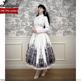Pre-order Gothic Lolita Skirt Long Printed A-line Skirt by Alice Girl ~ Cross & Church