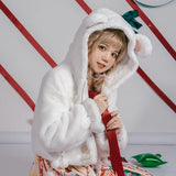 Little Lamb ~ Lovely Plush Lolita Jacket Hooded Warm Winter Coat for Women