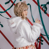 Little Lamb ~ Lovely Plush Lolita Jacket Hooded Warm Winter Coat for Women