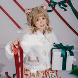 Little Lamb ~ Lovely Plush Lolita Jacket Hooded Warm Winter Coat for Women