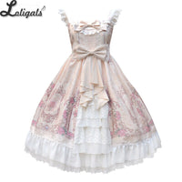 Flowery Fairyland ~ 2020 Vintage Printed Sleeveless Lolita Dress Midi Party Dress