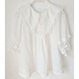 Short Sleeve Chiffon Blouse Pointed Collar Lolita Top
