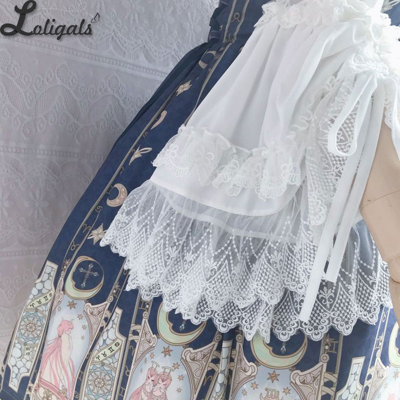 White Tiered Bell Sleeves Lolita Blouse main image 1