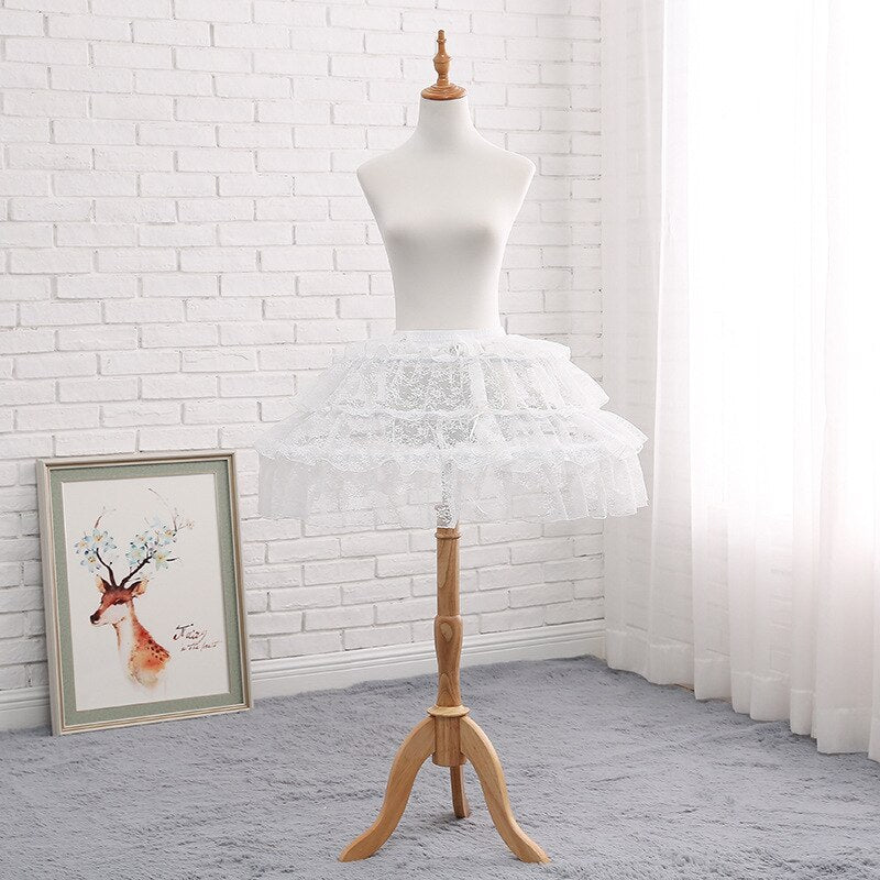 knee length dresses for ladies Adjustable Hoop Petticoat Crinoline Lace Underskirt