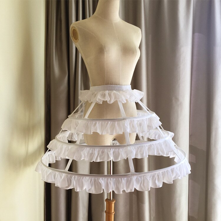 Women’s Lolita Tutu Skirt – Vintage Petticoat, White, One Size, Elastic Waist