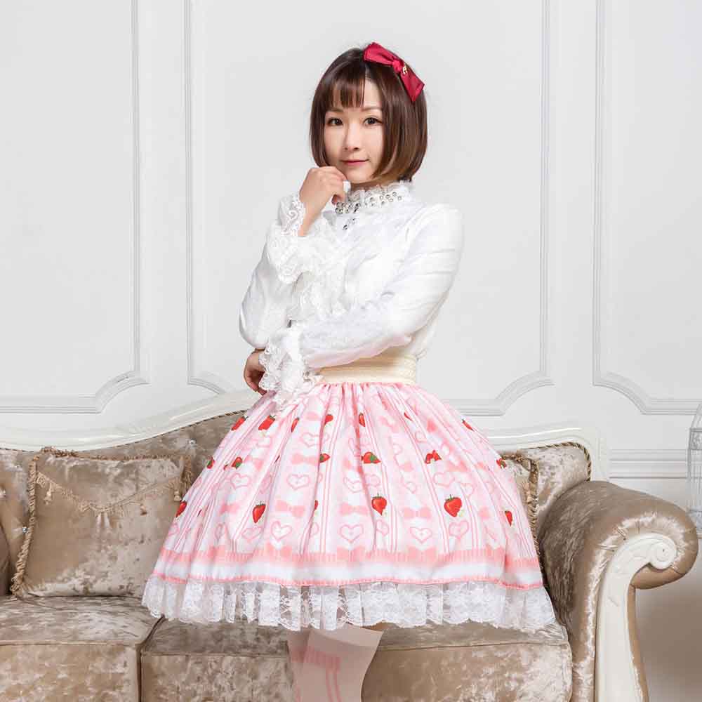 ★PINK PINEAPPLE★韓国人気★MORI PUMPKIN MINI SKIRT★夏旅行 Strawberry Skater Skirt Cottagecore Clothing Cottage Core