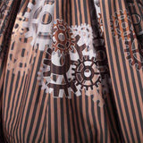 Steampunk Gear Printed Elastic Waist Pleated Ruffled Girl's Lolita Skirt