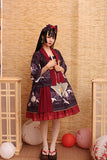 Returning Crane ~ Printed Kimono Cardigan Lolita Blouse by Alice Girl ~ Pre-order