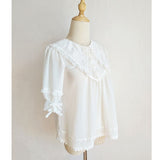 Short Sleeve Chiffon Blouse Pointed Collar Lolita Top