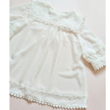 Short Sleeve Chiffon Blouse Pointed Collar Lolita Top