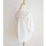 Short Sleeve Chiffon Blouse Pointed Collar Lolita Top