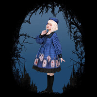 Nobody Lives ~ Sweet Sailor Collar Long Sleeve Lolita OP Dress by Magic Tea Party