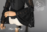 Kimono Alice ~ Sweet White Blouse Sheer Long Bell Sleeve Lolita Shirt by Magic Tea Party