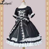 Vintage Style Lolita Dress Retro Party Dress w. Detachable Flare Sleeves by Infanta