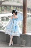 Phoenix under the Moon ~ Retro Style Lolita JSK Dress with Detachable Sleeves by OCELOT