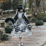 Flying White Cranes ~ Tranditional Chinese Style Cold Shoulder Lolita OP Dress by OCELOT