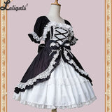 Vintage Style Lolita Dress Retro Party Dress w. Detachable Flare Sleeves by Infanta
