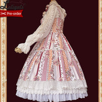 Strawberry & Plaid ~ Sweet Lolita Plaid Dress Cotton JSK Dress by Infanta ~ Pre-order