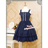 Classic Lolita Sleeveless Chiffon Dress Sweet Ruffled Midi Dress