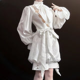 Pre-order Ouji Lolita Vest Cool White Waistcoat by Princess Chronicles ~ Rabbit in Moonlight