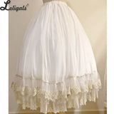 Gorgeous Long Lolita Petticoat Versatile Chiffon Underskirt Ruffled Gold Lace Skirt Extender