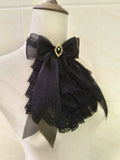 Victorian Lace Jabot Gothic Ruffled Bow Tie Detachable Collar