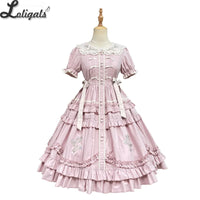 Sweet Lolita OP Dress Country Style Short Sleeve Casual Summer Dress ~ Blooming Irises