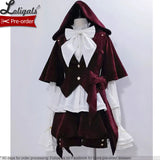 Vintage Red Ouji Lolita Gothic Hooded Rabbit Ear Cape / Short Pants / Vest by Princess Chronicles ~ Rabbit Run