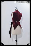 Vintage Red Ouji Lolita Gothic Hooded Rabbit Ear Cape / Short Pants / Vest by Princess Chronicles ~ Rabbit Run