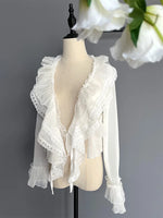 Sweet Long Sleeve Sheer Top Ruffled Lolita Shrug