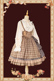 Sweet Checkered Lolita High Waist Skirt / Sailor Collar Cape for Women ~ The Summer Dawn by Infanta