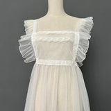 Sweet Lolita Apron Sheer Mesh Cover-up Sleeveless Dress