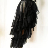Double Layered Lolita Waist Curtain Sheer Cover Up Skirt