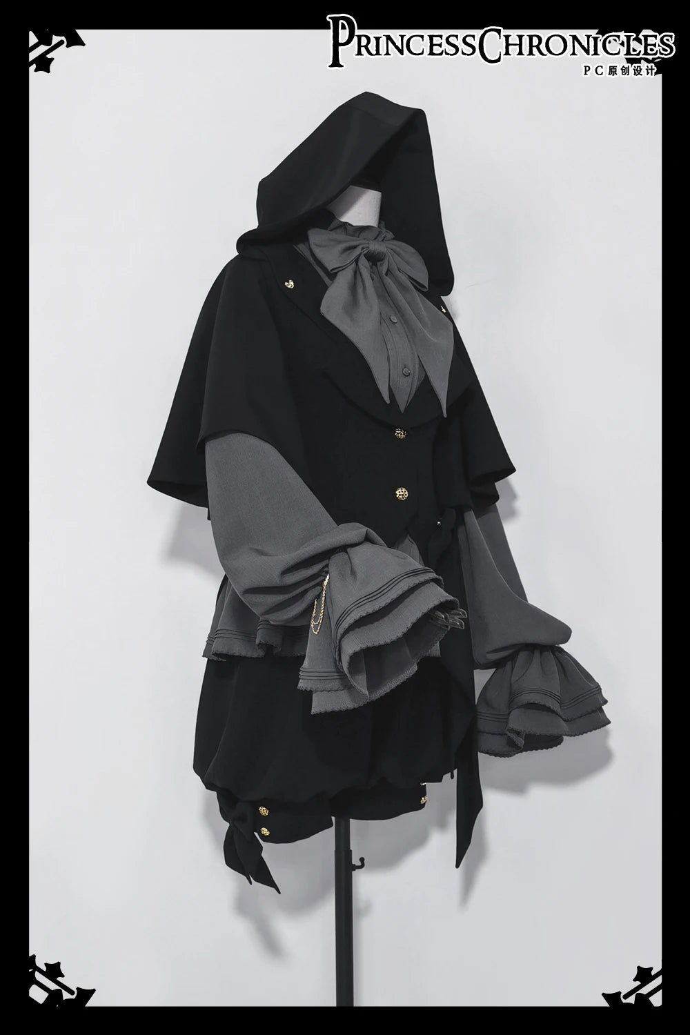 Ouji Lolita Gothic Hooded Rabbit Ear Cape / Short Pants