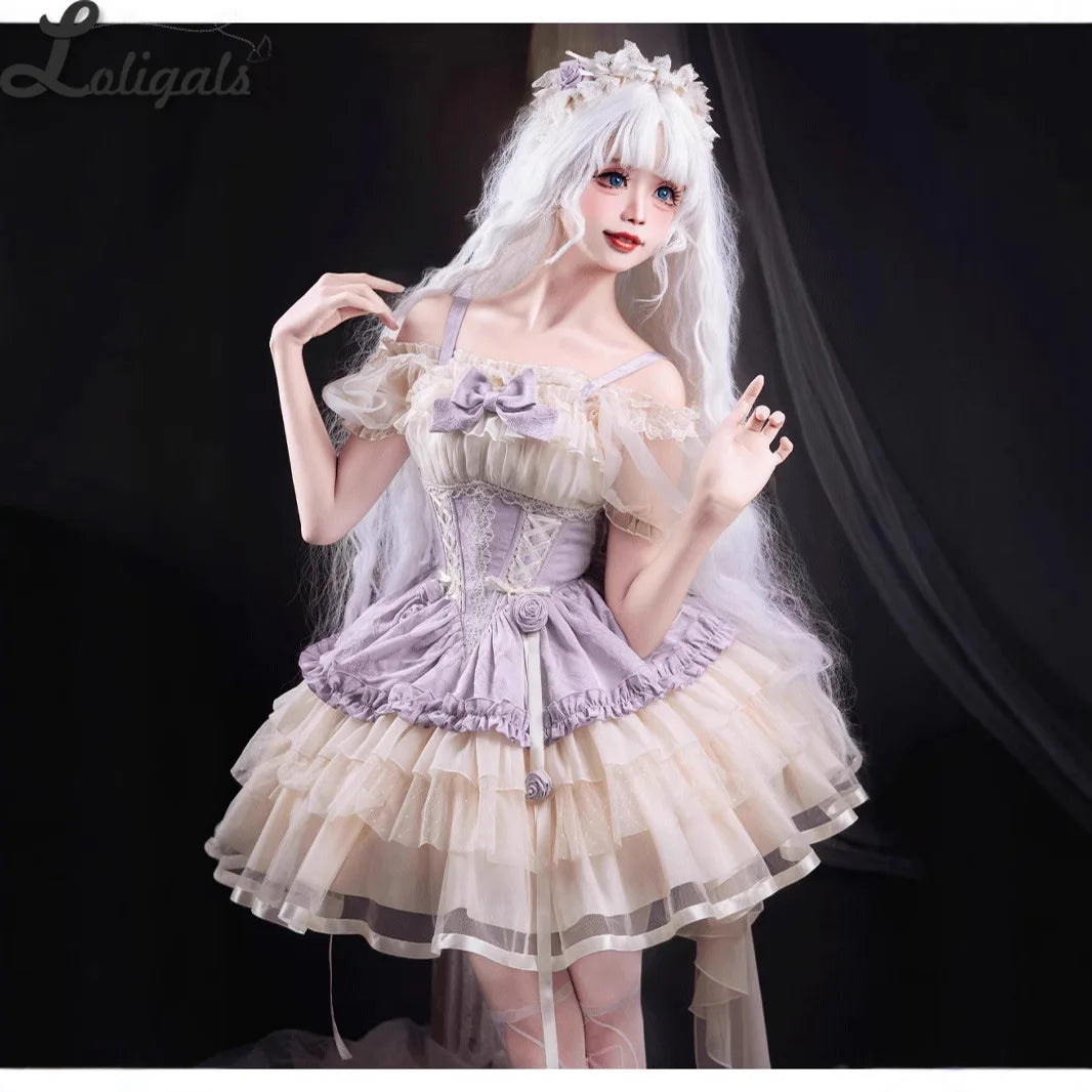 Sweet Lolita JSK Dress Mini Cute Corset Ballet Dress ~ Dance of Time Sweet Lolita JSK Dress Mini Cute Corset Ballet Dress ~ Dance of Time