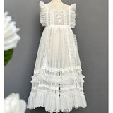 Sweet Lolita Apron Sheer Mesh Ruffled Dress