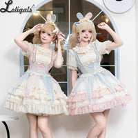 Sweet Lolita Dress Ruffled Sleeveless Circus Costume for Women ~ Star & Moon's Journey