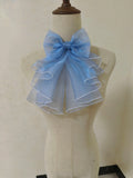 Sweet Lolita Jabot Collar Elegant Bow Tie Ruffled Detachable Cosplay Collar for Halloween