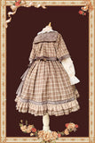Sweet Checkered Lolita High Waist Skirt / Sailor Collar Cape for Women ~ The Summer Dawn by Infanta