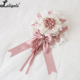 Lolita Hair Accessories Elegant Flat Hat Sweet Lace Wrist Cuffs Headband Flower Wedding Hat
