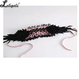 Gothic Multi-colored Wings Headband Gorgeous Lace Lolita Subculture KC with Ruffles