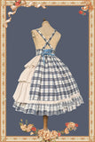 Sweet Checkered Lolita High Waist Skirt / Sailor Collar Cape for Women ~ The Summer Dawn by Infanta