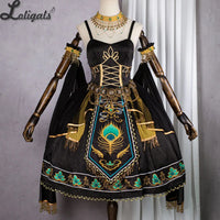 Egyptian Exotic Costume Ethnic Sleeveless Lolita Dress w. Shawls by Ocelot ~ Anubis