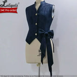 Ouji Lolita Outfit Vintage Royal Blue Hooded Cloak Cape / Bloomer Shorts / Vest by Princess Chronicles ~ Rabbit Run