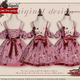 Pre-order Sweet Lolita Dress Printed Casual Party Dress w. Detachable Sleeves ~ Hare Mallow