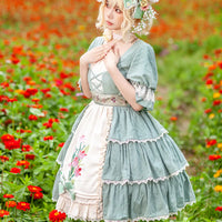 Tulip ~ Sweet Embroidered Cotton Dress Lolita Party Dress by Infanta