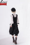 Retro Black Ouji Outfit Sweet Vest / Long Sleeve Shirt / Cropped Harem Pants by Princess Chronicles~ Secret Morning Post