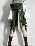 Ouji Lolita Outfit Retro Vine Green Long Bunny Ear Hooded Vest / Cosplay Bloomer Shorts / Tassel Cape by Princess Chronicles