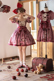 Pre-order Sweet Lolita Dress Printed Casual Party Dress w. Detachable Sleeves ~ Hare Mallow
